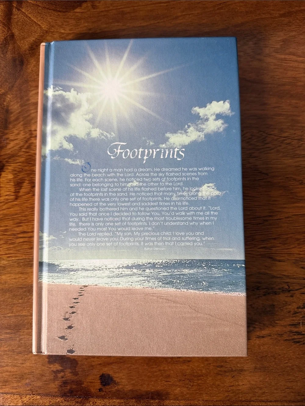 Footprints Hardcover Inspirational Journal - Blue Sky & Sandy Beach Cover